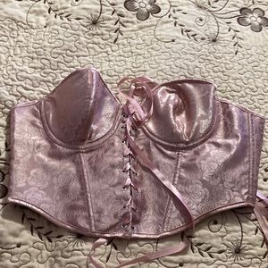 Pink corset, rose design.